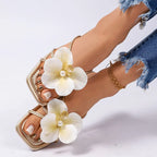 New Women Slip On Flower Slippers Comfort Daily Soft Sole Beach Vacation Slides 2026 Summer Ladies Concise Walking Shoes