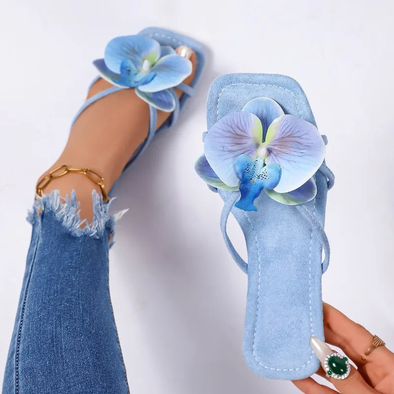 New Women Slip On Flower Slippers Comfort Daily Soft Sole Beach Vacation Slides 2026 Summer Ladies Concise Walking Shoes