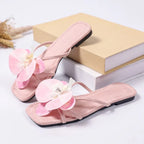 New Women Slip On Flower Slippers Comfort Daily Soft Sole Beach Vacation Slides 2026 Summer Ladies Concise Walking Shoes